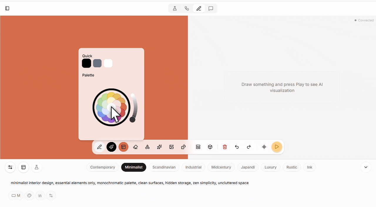 Sketch and visualize in real time